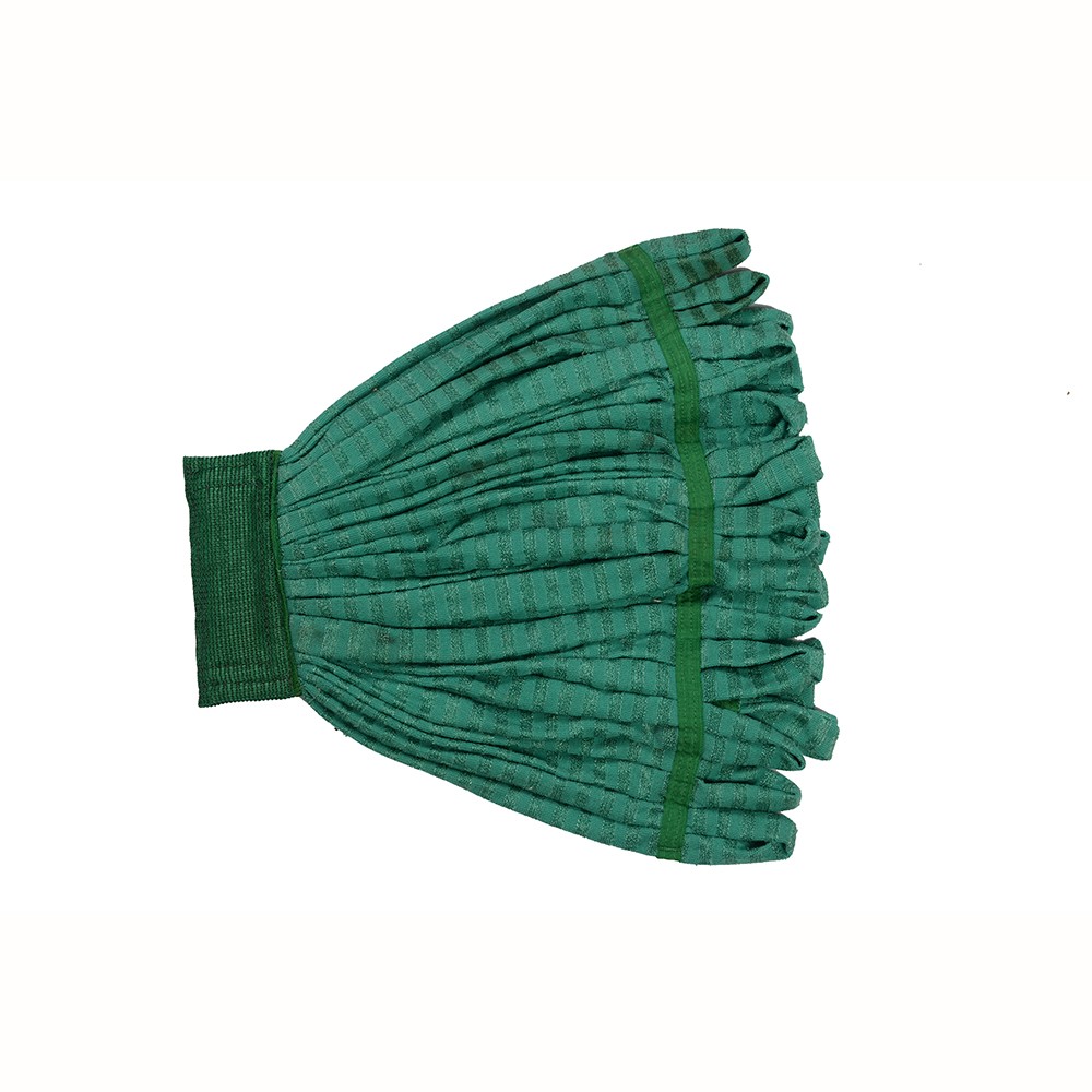 Green checked microfiber strip mop 300g